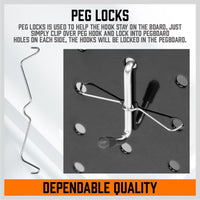142Pc Pegboard Hooks Set Peg board Hanger Assortment Storage Trays Organizer Bin Kings Warehouse 