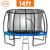 14ft Trampoline Free Ladder Spring Mat Net Safety Pad Cover Round Enclosure - Blue Kings Warehouse 