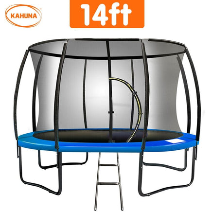 14ft Trampoline Free Ladder Spring Mat Net Safety Pad Cover Round Enclosure - Blue Kings Warehouse 
