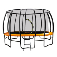 14ft Trampoline Free Ladder Spring Mat Net Safety Pad Cover Round Enclosure - Orange Kings Warehouse 