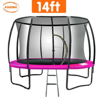14ft Trampoline Free Ladder Spring Mat Net Safety Pad Cover Round Enclosure - Pink Kings Warehouse 