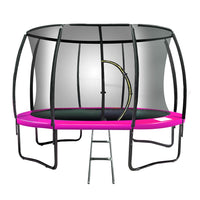 14ft Trampoline Free Ladder Spring Mat Net Safety Pad Cover Round Enclosure - Pink Kings Warehouse 