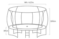 14ft Trampoline Free Ladder Spring Mat Net Safety Pad Cover Round Enclosure - Rainbow Kings Warehouse 