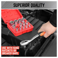 14Pc E Torx Socket Set Female Start Bit External Hex Torque E4-E24 With Case Kings Warehouse 