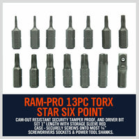 14Pc Torx Key Bit Set Tamper Proof Star Wrench Bits T5-T40 Socket Adapter S2 New Kings Warehouse 
