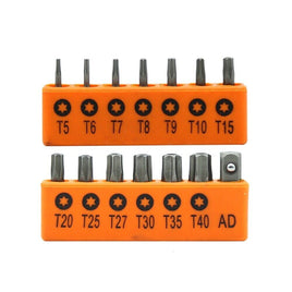 14Pc Torx Key Bit Set Tamper Proof Star Wrench Bits T5-T40 Socket Adapter S2 New Kings Warehouse