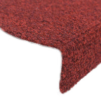 15 pcs Self-adhesive Stair Mats Needle Punch 65x21x4 cm Red Kings Warehouse 