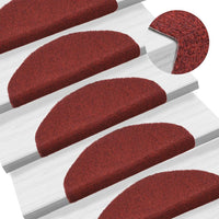 15 pcs Self-adhesive Stair Mats Needle Punch 65x21x4 cm Red Kings Warehouse 