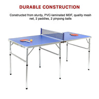 152cm Portable Tennis Table, Folding Ping Pong Table Game Set Kings Warehouse 