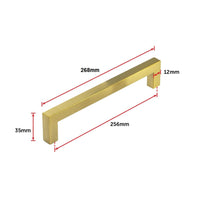 15x Brushed Brass Drawer Pulls Kitchen Cabinet Handles - Gold Finish 256mm Kings Warehouse 