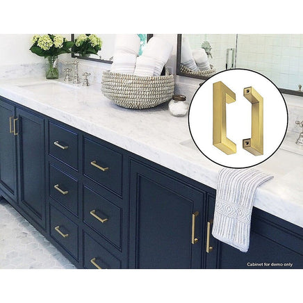 15x Brushed Brass Drawer Pulls Kitchen Cabinet Handles - Gold Finish 96mm Kings Warehouse 