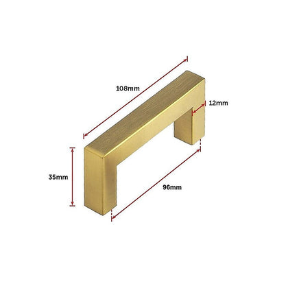 15x Brushed Brass Drawer Pulls Kitchen Cabinet Handles - Gold Finish 96mm Kings Warehouse 