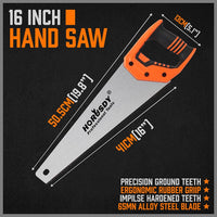 16" Hand Saw Sharp Cut Wood Plastic Cutting Heavy Duty Crosscut Saw 505mm Long Kings Warehouse 