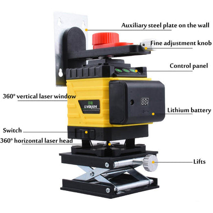 16 Line Laser Level 4D Green Light Auto Self Leveling 360 degree Rotary Cross Kings Warehouse 
