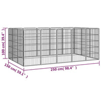 16-Panel Dog Playpen Black 50x100 cm Powder-coated Steel Kings Warehouse 
