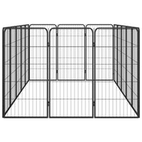 16-Panel Dog Playpen Black 50x100 cm Powder-coated Steel Kings Warehouse 