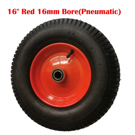 16" Red 16mm Bore(Pneumatic) Tire Steel Rim for Hand Trolley Cart Christmas Peak Season Sale Kings Warehouse 