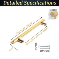 160mm Cabinet Handles Gold Drawer Pulls Knobs Hardware for Kitchen Bathroom Furniture Cupboard Kings Warehouse 