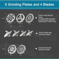 1.63HP Commercial Meat Mincer- Electric Grinder & Sausage Maker Filler 1200W KingsWarehouse 