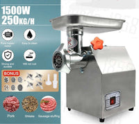 1.63HP Commercial Meat Mincer- Electric Grinder & Sausage Maker Filler 1200W KingsWarehouse 