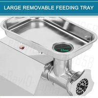 1.63HP Commercial Meat Mincer- Electric Grinder & Sausage Maker Filler 1200W KingsWarehouse 