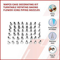 164Pcs Cake Decorating Kit Turntable Rotating Baking Flower Icing Piping Nozzles Kings Warehouse 