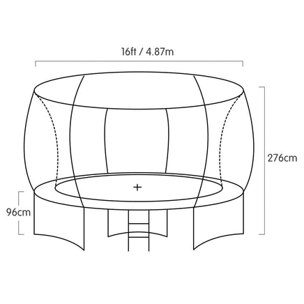 16ft Trampoline Free Ladder Spring Mat Net Safety Pad Cover Round Enclosure - Orange Kings Warehouse 