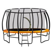 16ft Trampoline Free Ladder Spring Mat Net Safety Pad Cover Round Enclosure - Orange Kings Warehouse 