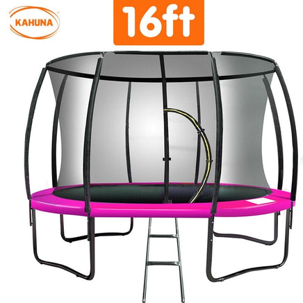 16ft Trampoline Free Ladder Spring Mat Net Safety Pad Cover Round Enclosure - Pink Kings Warehouse 