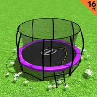 16ft Trampoline Free Ladder Spring Mat Net Safety Pad Cover Round Enclosure - Purple Kings Warehouse 