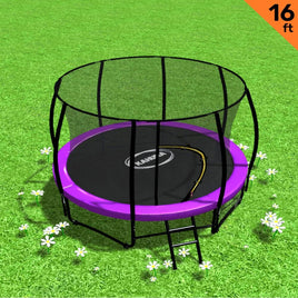 16ft Trampoline Free Ladder Spring Mat Net Safety Pad Cover Round Enclosure - Purple Kings Warehouse 