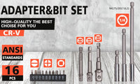 16Pc Socket Bit Adaptor Set Power Drill Nut Driver Extension Screwdriver Bits Kings Warehouse 