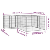 18-Panel Dog Playpen Black 50x100 cm Powder-coated Steel Kings Warehouse 
