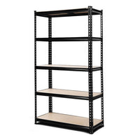 1.8M 5-Shelves Steel Warehouse Shelving Racking Garage Storage Rack Black Kings Warehouse 
