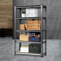 1.8M 5-Shelves Steel Warehouse Shelving Racking Garage Storage Rack Grey Kings Warehouse 