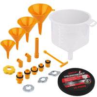 19-Piece No-Spill Radiator Coolant Refilling Funnel Kit Spill Proof Radiator Bleeder Kit with Universal Adaptor Kings Warehouse 