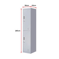 2-Door Vertical Locker for Office Gym Shed School Home Storage Kings Warehouse 