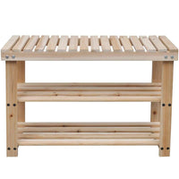 2-in-1 Shoe Rack with Bench Top 2 pcs Solid Wood Kings Warehouse 