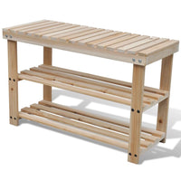 2-in-1 Wooden Shoe Rack With Bench Top Durable Kings Warehouse 
