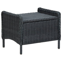 2 Piece Garden Lounge Set with Cushions Poly Rattan Dark Grey Outdoor Furniture Kings Warehouse 
