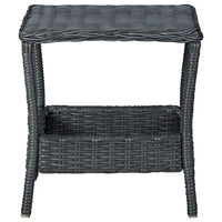 2 Piece Garden Lounge Set with Cushions Poly Rattan Dark Grey Outdoor Furniture Kings Warehouse 