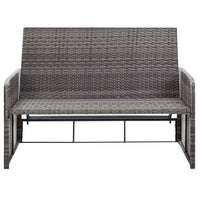 2 Piece Garden Lounge Set with Cushions Poly Rattan Grey Kings Warehouse 