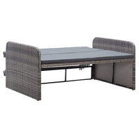 2 Piece Garden Lounge Set with Cushions Poly Rattan Grey Kings Warehouse 