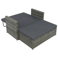 2 Piece Garden Lounge Set with Cushions Poly Rattan Grey Kings Warehouse 