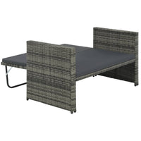 2 Piece Garden Lounge Set with Cushions Poly Rattan Grey Kings Warehouse 