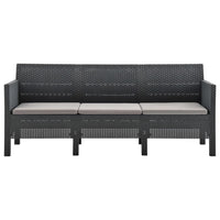 2 Piece Garden Lounge Set with Cushions PP Anthracite Kings Warehouse 