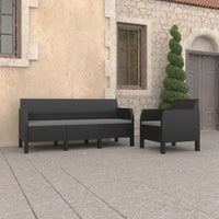 2 Piece Garden Lounge Set with Cushions PP Anthracite Kings Warehouse 