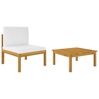 2 Piece Garden Lounge Set with Cushions Solid Acacia Wood Kings Warehouse 