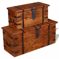 2 Piece Storage Chest Set Solid Wood Kings Warehouse 