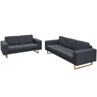 2-Seater and 3-Seater Sofa Set Dark Grey Kings Warehouse 